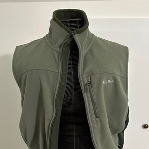 L.L. Bean Men's Olive Fleece Vest